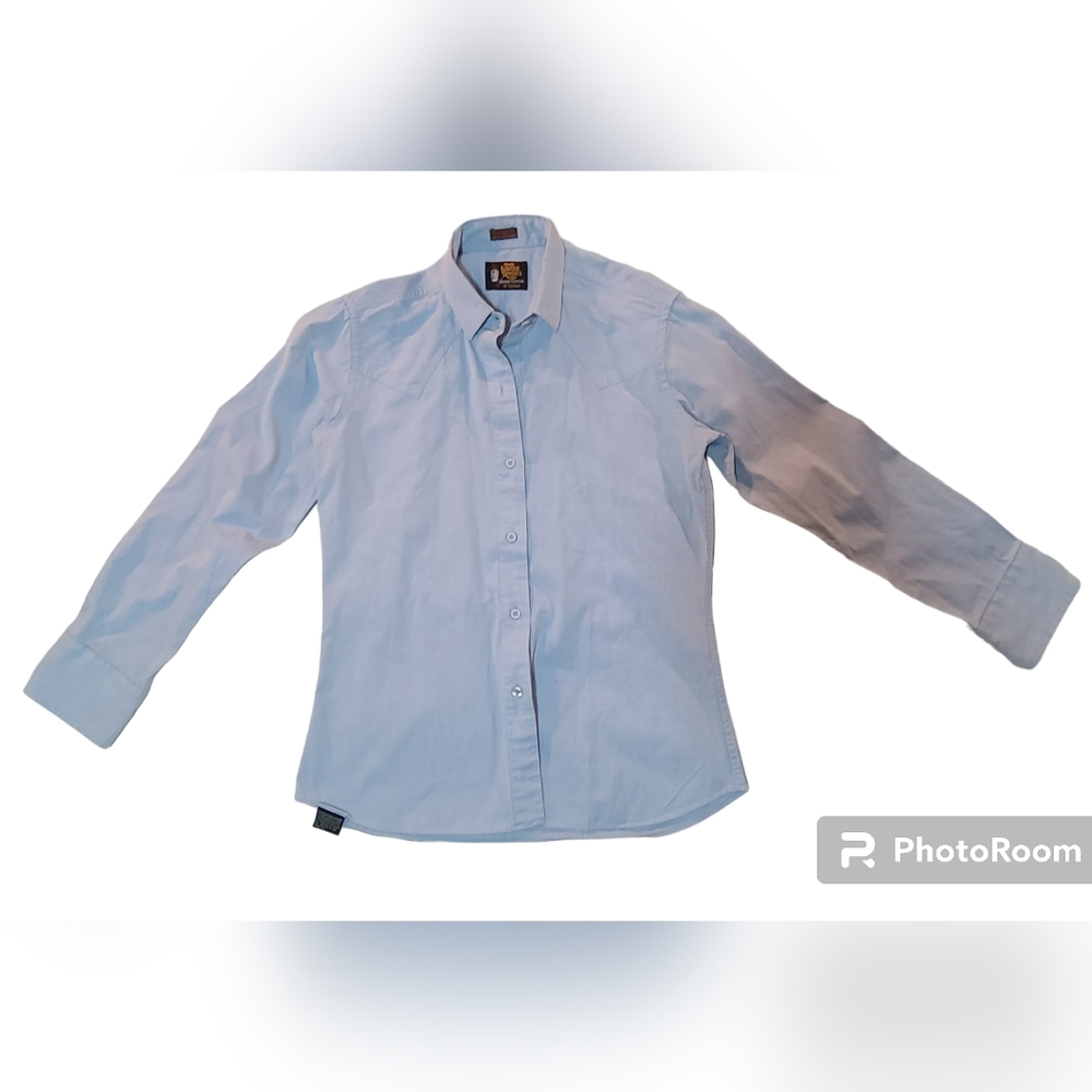 VTG Kenny Rogers By Karman Women's Western Collection Light Blue Shirt  Size M